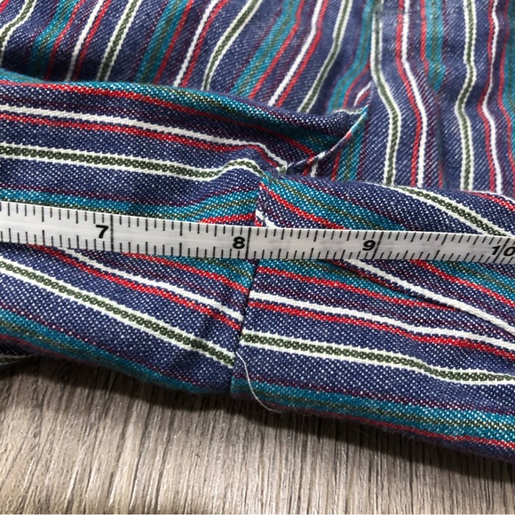 Vtg 80s Woolrich Multicolor Striped Cotton Shorts Men’s 35 Blue Green Red Yellow - Picture 5 of 7